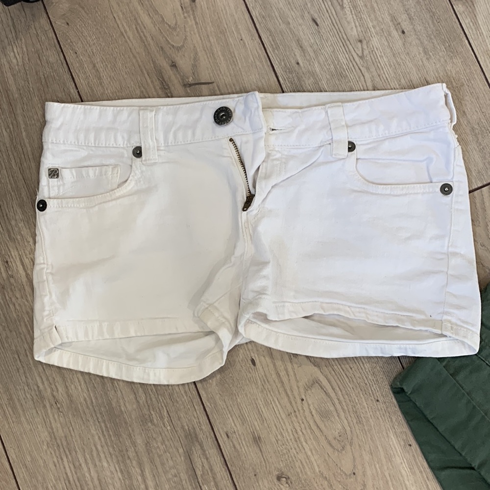 White jean shorts